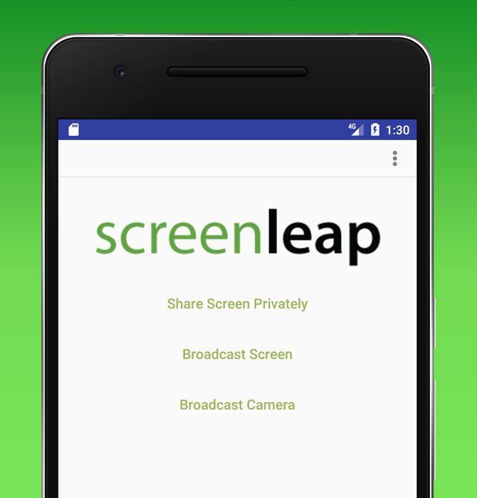 Share Your Screen On Android Device Using Screenleap for Android app